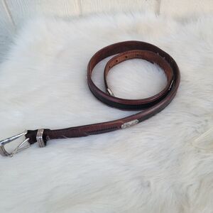 Mens Brighton Onyx Genuine Leather Belt Silver Conchos Golf Masters 12000 Sz. 40